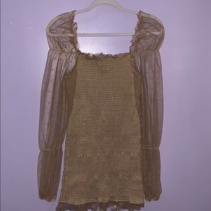 Billowed Arm Mini Dress